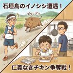 石垣島のイノシシ遭遇と陣gなきチキン争奪戦。